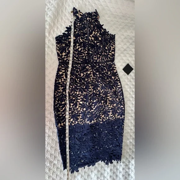 Lulu’s Large Divine Destiny Navy Blue Lace Midi Dress New with Tags - Picture 11 of 11